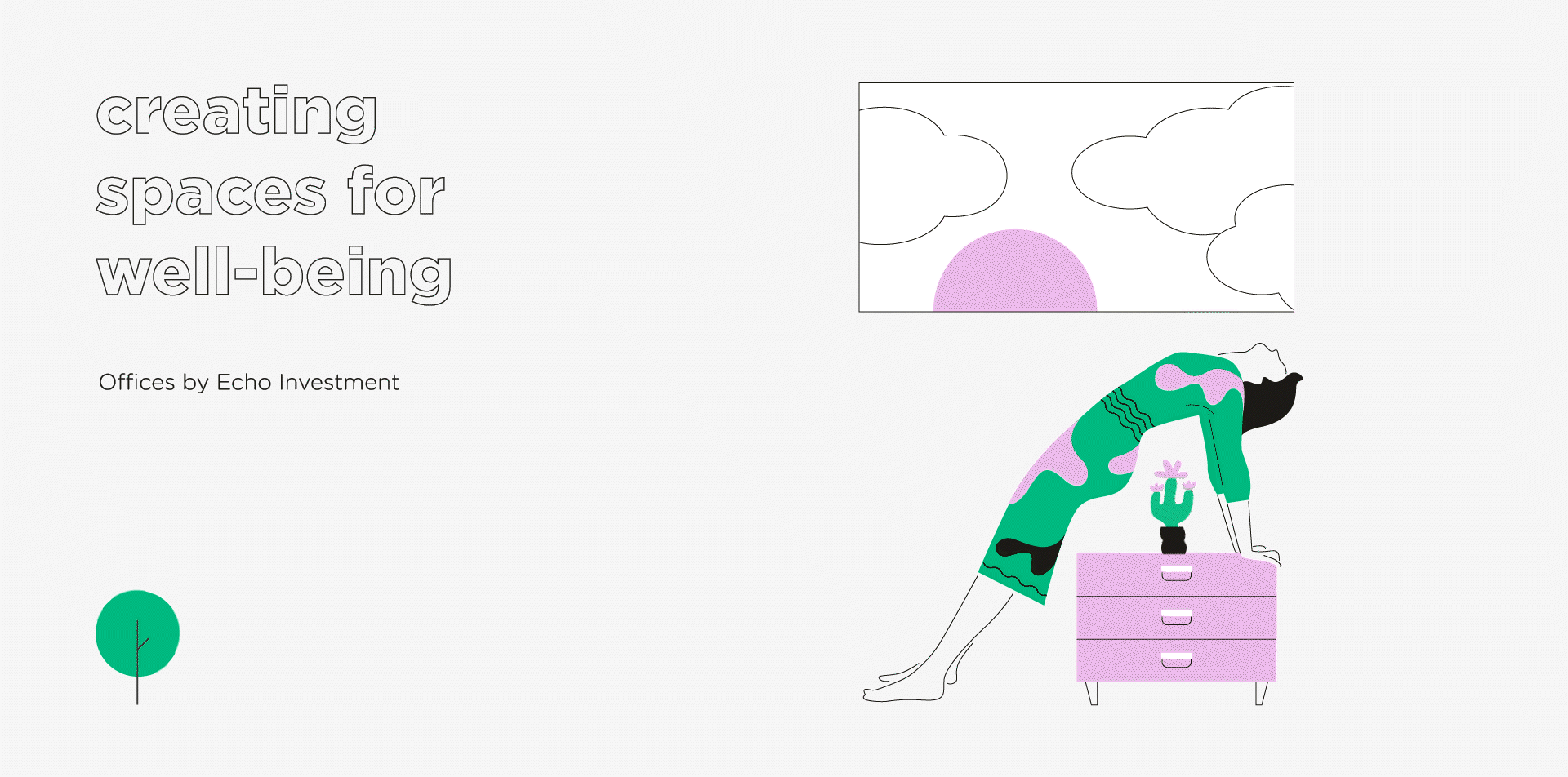 Office Yoga creative production by e1 Collective property marketing agency